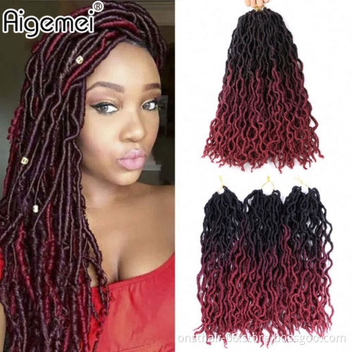 MYZYR 100g synthetic 18inch 24 stands ombre jumbo dreadlock hair golden locs curly Africa spring Twist Goddess faux locs braid